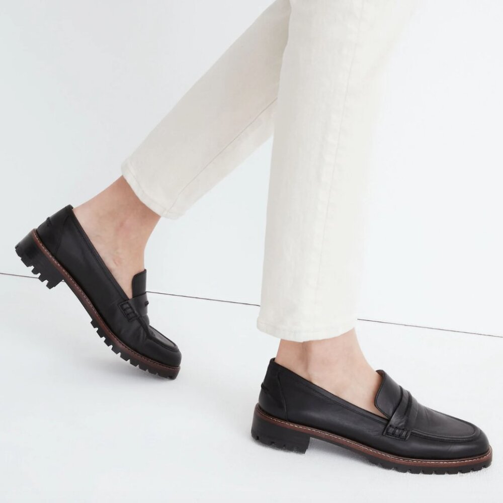 Madewell Women's The Corinne Lugsole Loafers classic black size 10